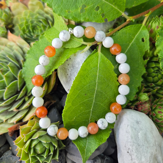 Bracelet Aventurine pêche - Howlite créa'clo