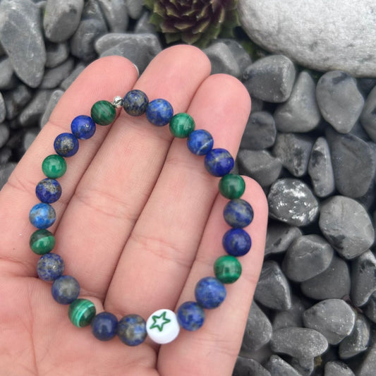 Bracelet enfant - Malachite - Lapis Lazuli - Etoile CréaClo