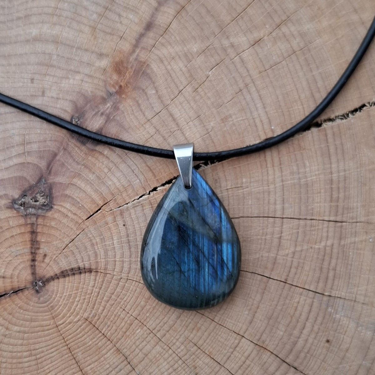 Collier Labradorite - forme goutte CréaClo