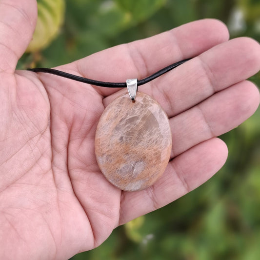 Collier Pierre de lune orange Créa'Clo