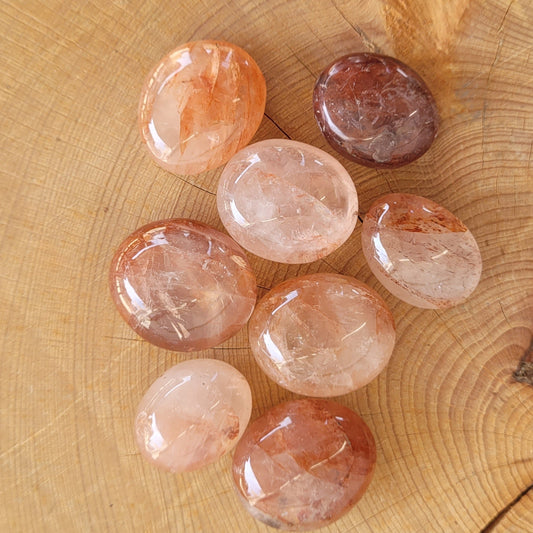 Quartz fraise "Hématoïde" - Pierre roulée Créa'Clo