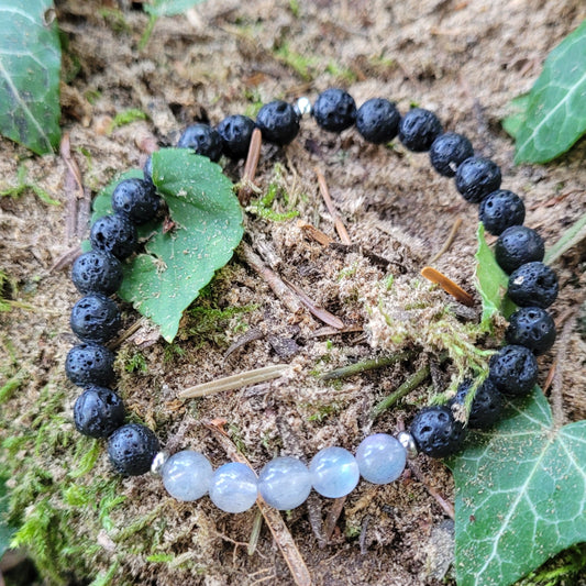Bracelet Pierre de lave - Labradorite CréaClo