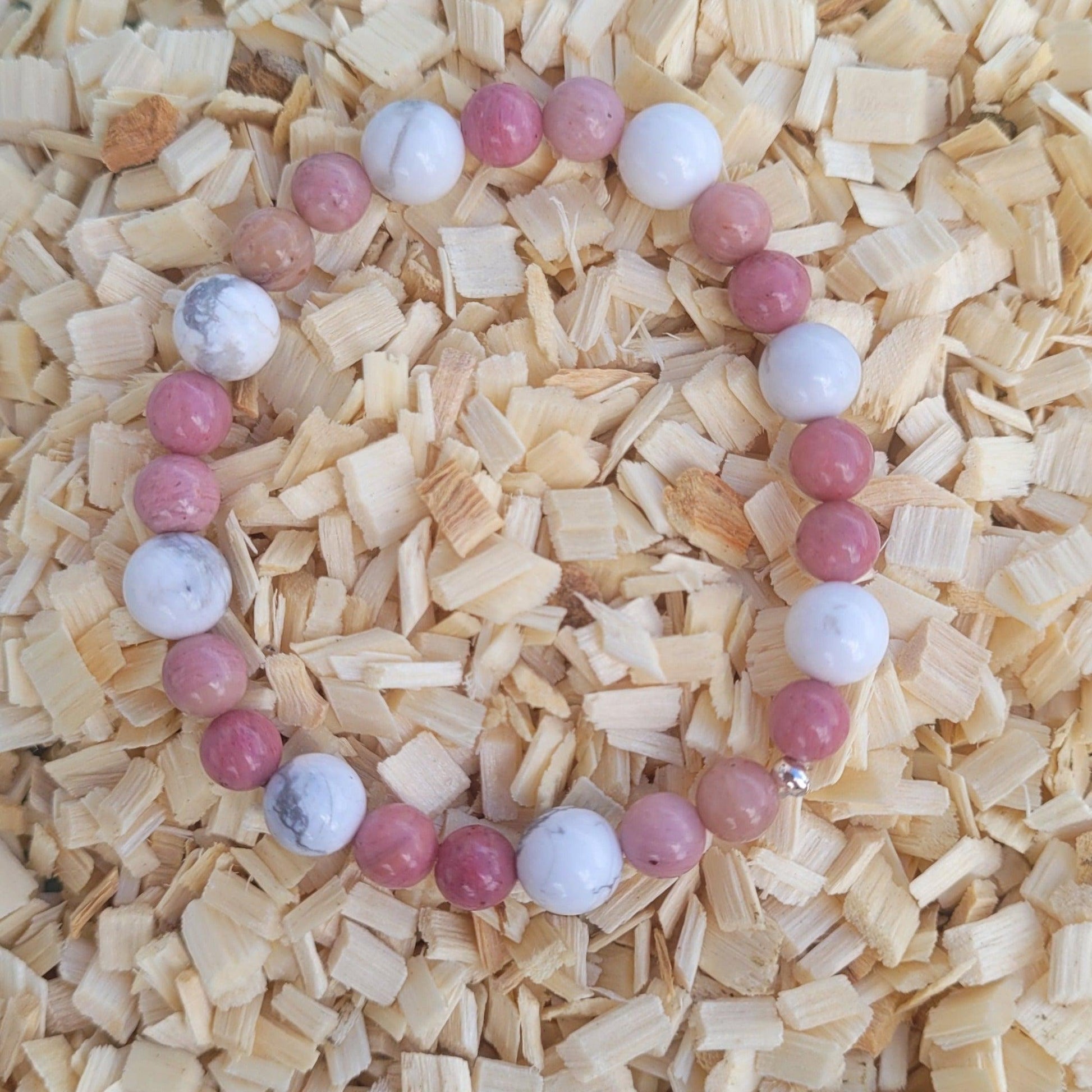 Bracelet Howlite - Rhodonite Créa'Clo