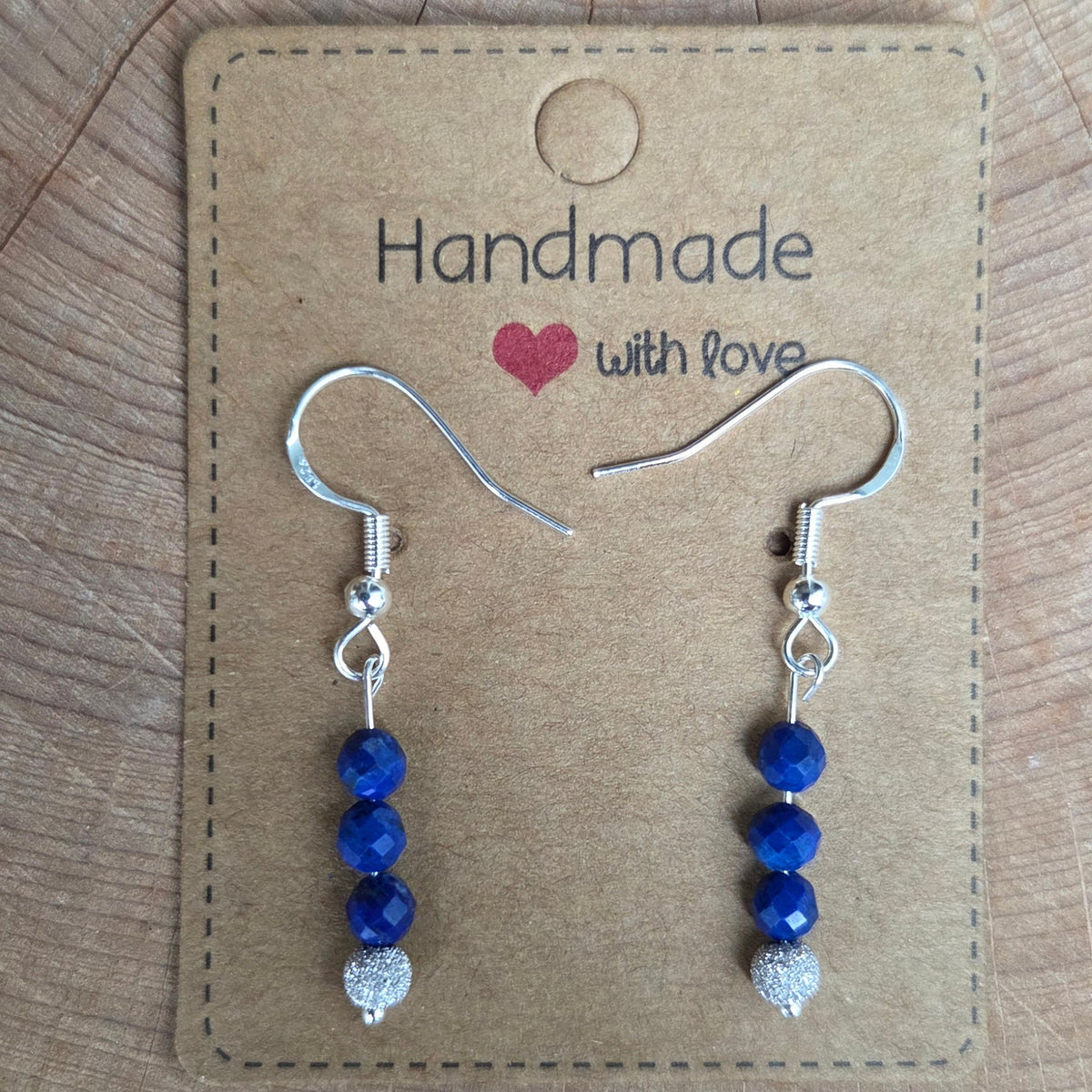 Boucles d'oreilles en argent Lapis Lazuli - facettées Créa'Clo