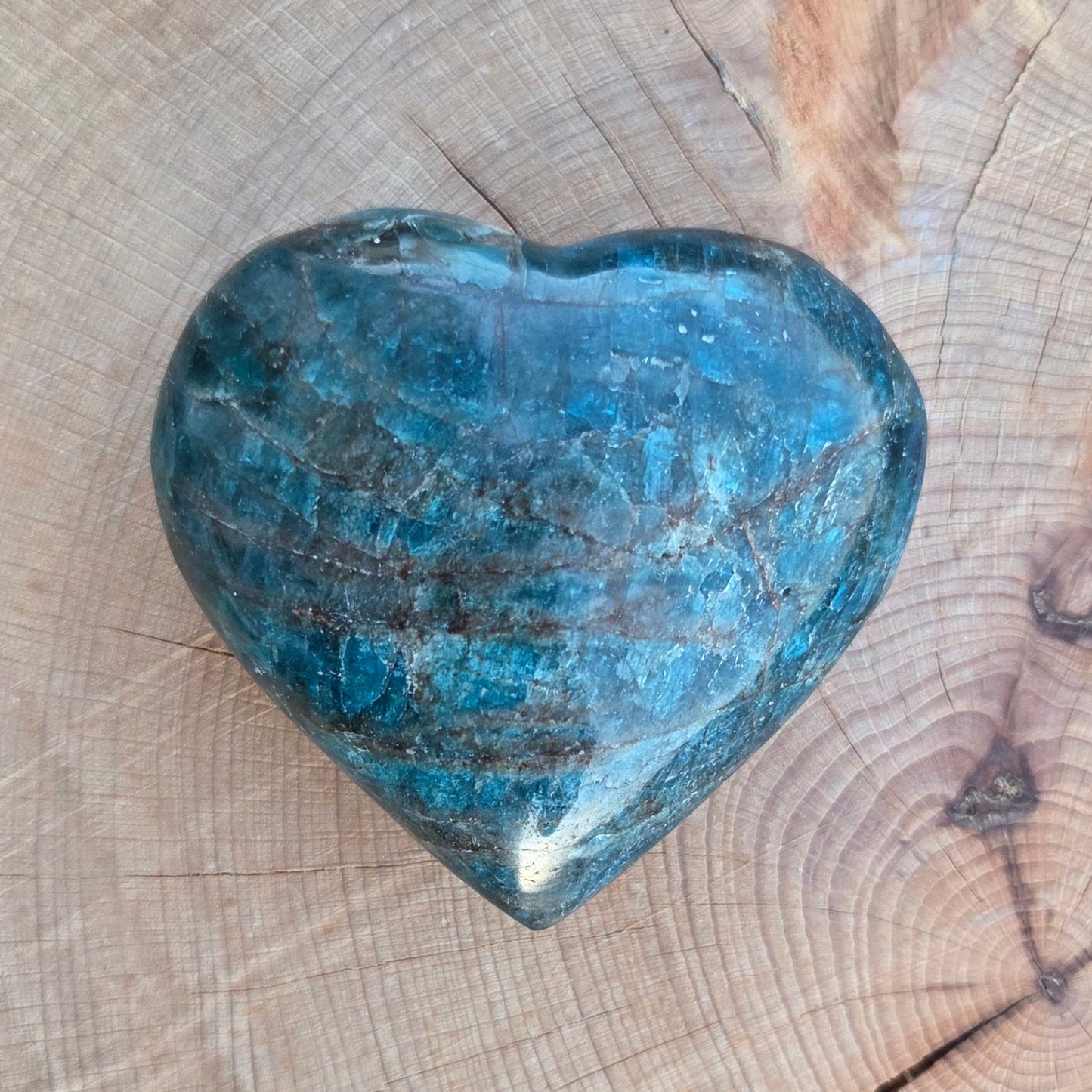 Apatite bleue - Galet coeur Créa'Clo