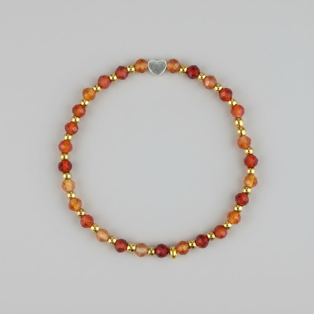 Bracelet Cornaline - Pierres facettées Créa'Clo