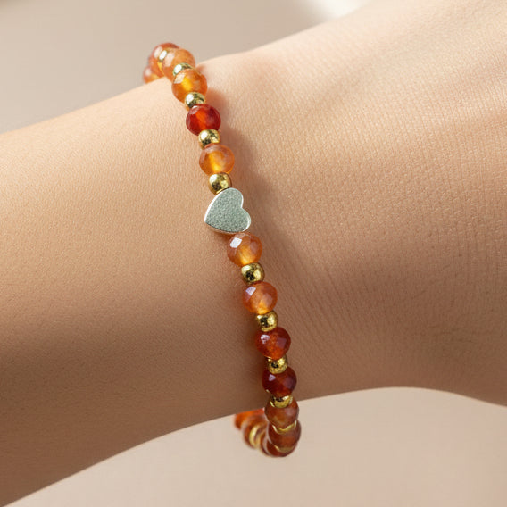 Bracelet Cornaline - Pierres facettées Créa'Clo