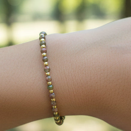Bracelet Unakite - Pierres facettées Créa'Clo