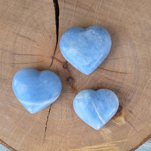 Calcite bleue - Galet coeur - 6cm Créa'Clo
