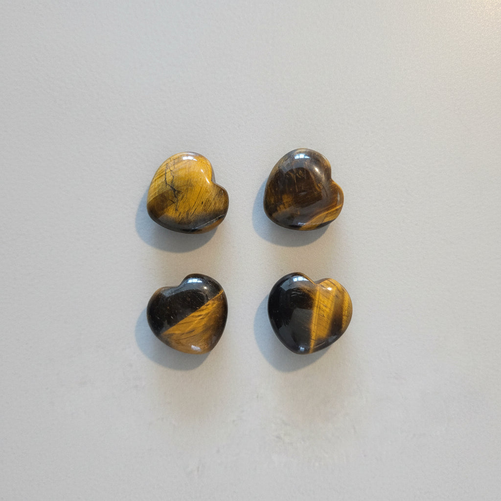 Oeil de tigre - Galet coeur 3cm Créa'Clo