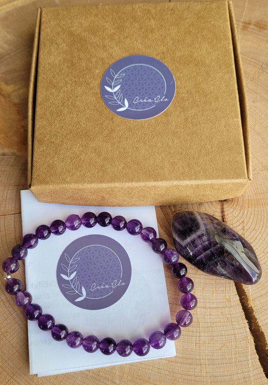 Kit bracelet Améthyste + pierre de poche Créa'Clo