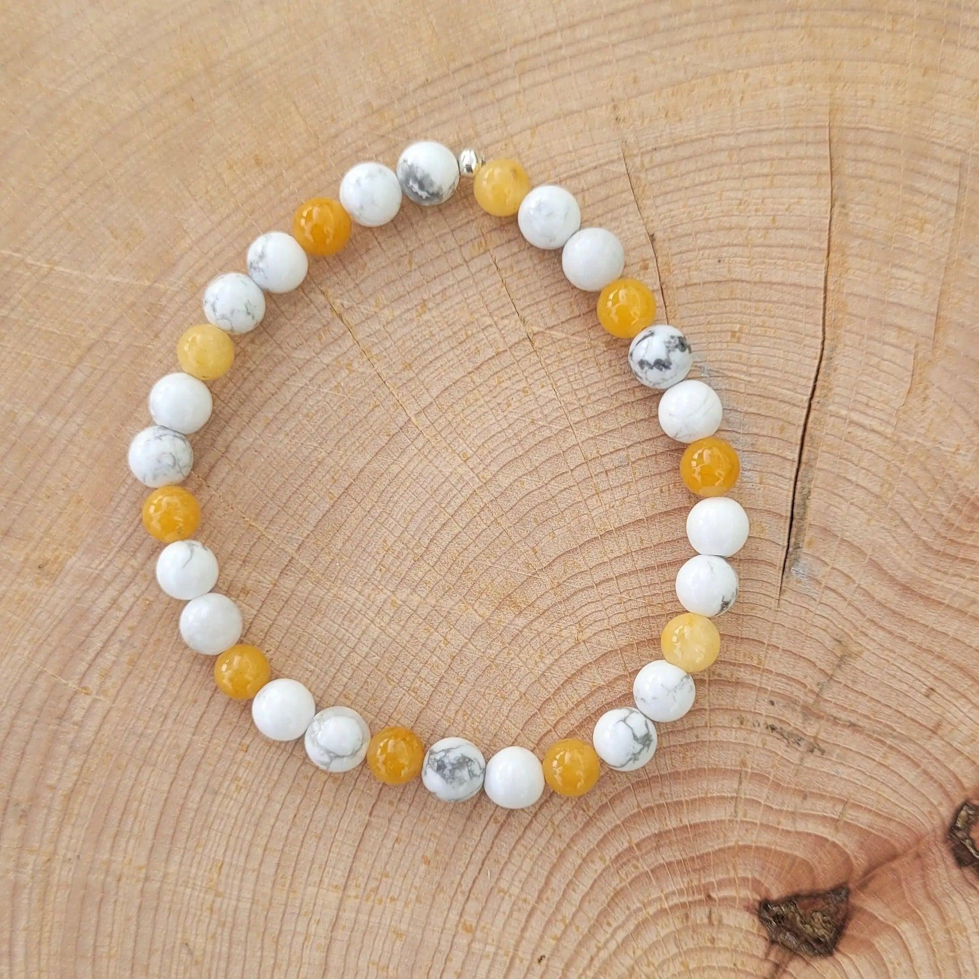 Bracelet Aventurine pêche - Howlite [changer photo] creaclo.bijoux