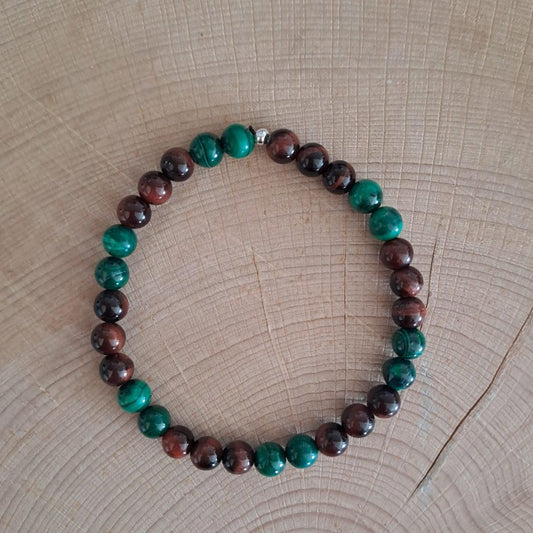 Bracelet Oeil de taureau - Malachite Créa'Clo